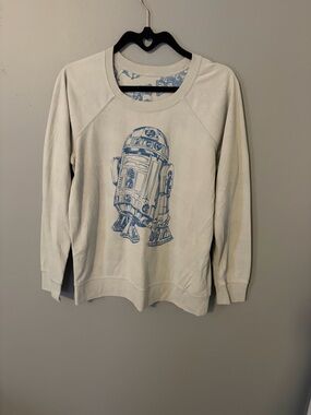 R2-D2 Graphic Reversible Sweatshirt in Light Gray and Blue Size M